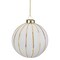 Northlight Gold Striped Christmas Glass Ball Ornament - 4" - White and Gold